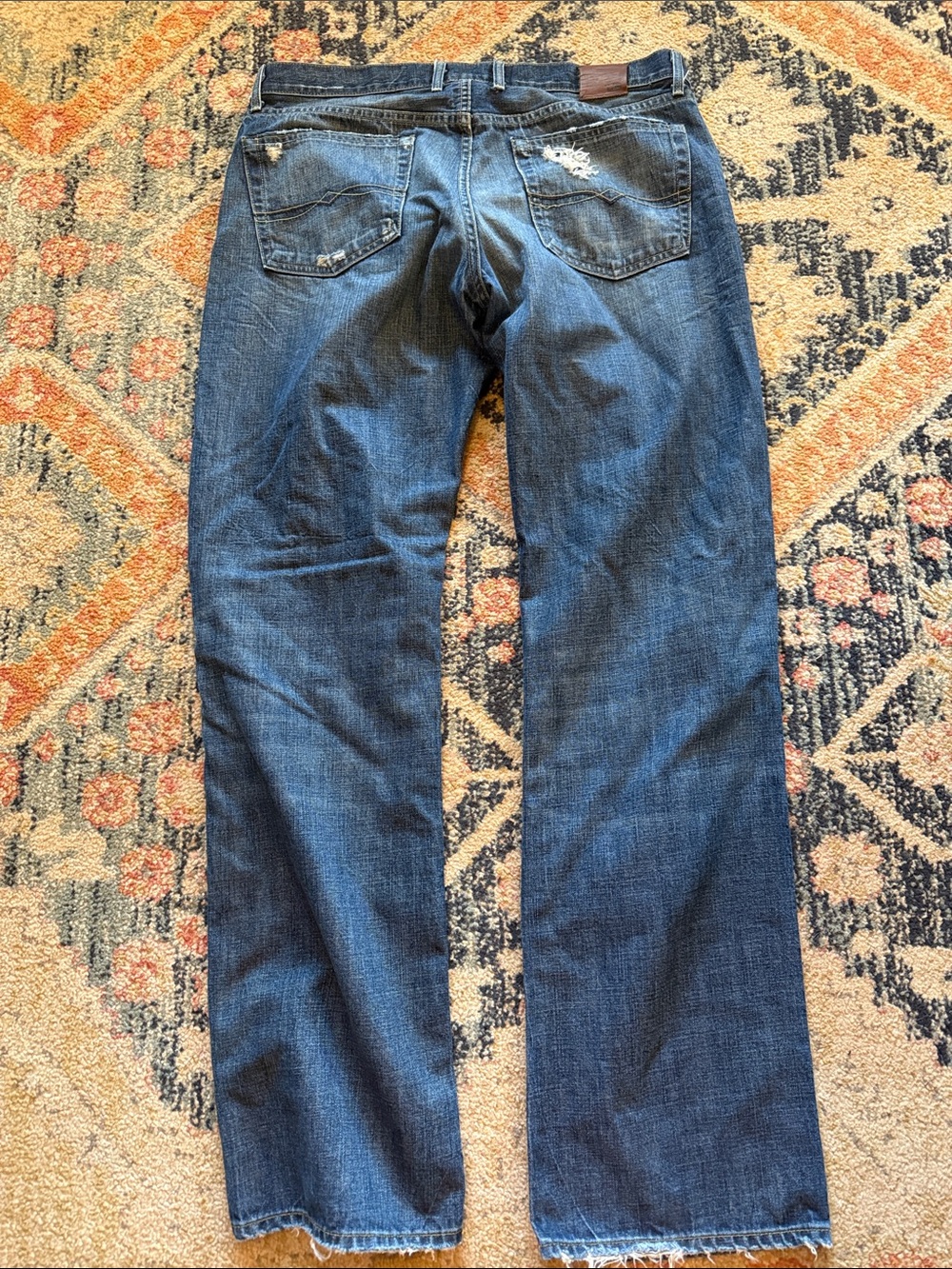 Lucky Brand Men's Dark Blue Bootcut Jeans. Long inseam, LB by Gene Montesano 34